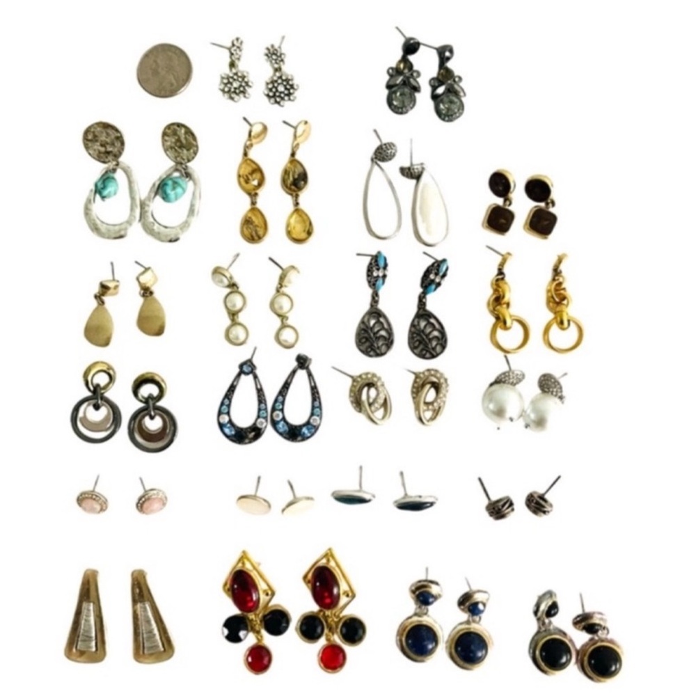 Bundle of Earrings Lot of 22 Assorted Pairs Pierced
